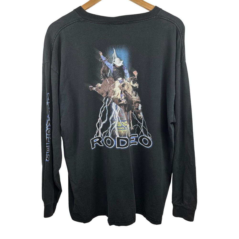 Vintage Wrangler Small Logo Long Sleeve T-Shirt – XL – Faded Black