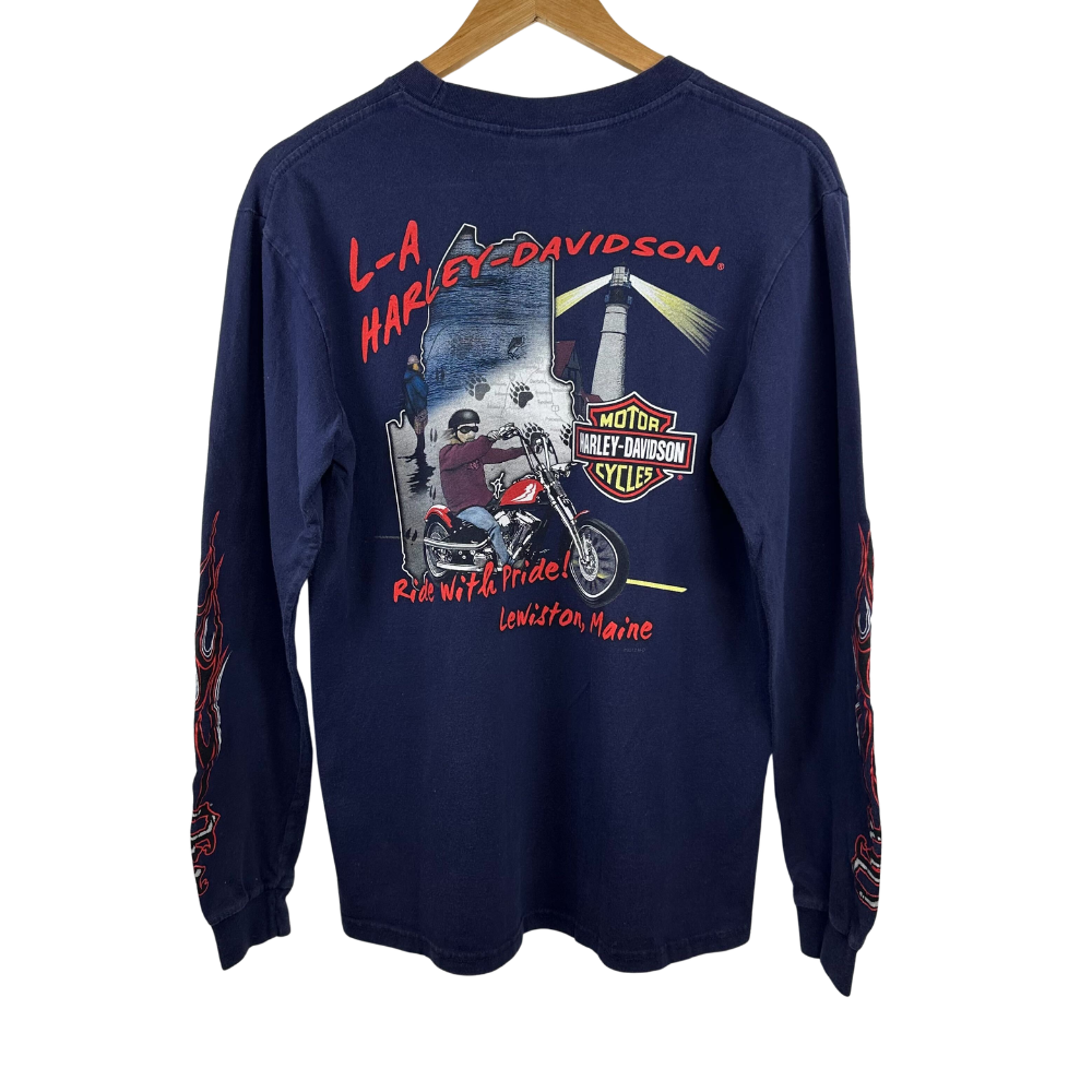 Harley-Davidson L-A Maine Back Print Long Sleeve – M – Navy