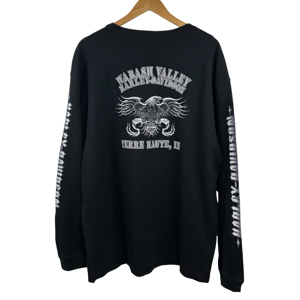 Harley-Davidson Skull Crown Long Sleeve – Swarovski Custom – XL – Black