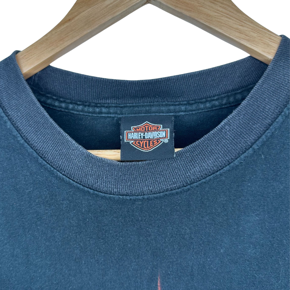 Harley-Davidson Flame Logo T-Shirt – Swarovski Custom – 2XL – Black