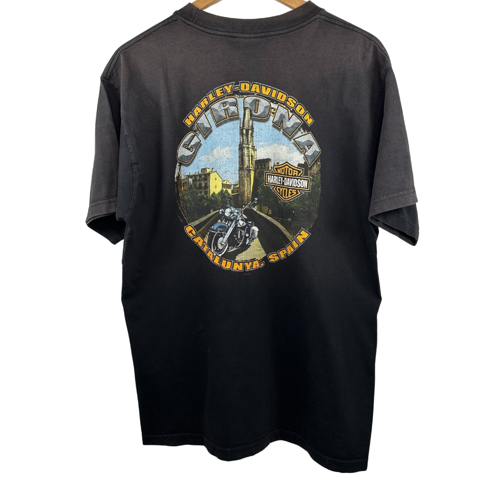 Harley-Davidson Girona Catalunya Spain T-Shirt – Large Back Graphic – XL – Black