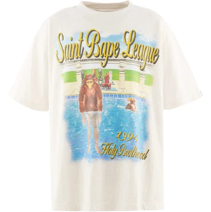 BAPE_SS T-SHIRT/POOL / WHT