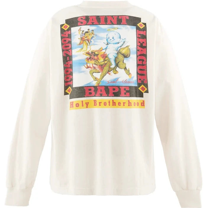 BAPE_LS T-SHIRT/POOL / WHT
