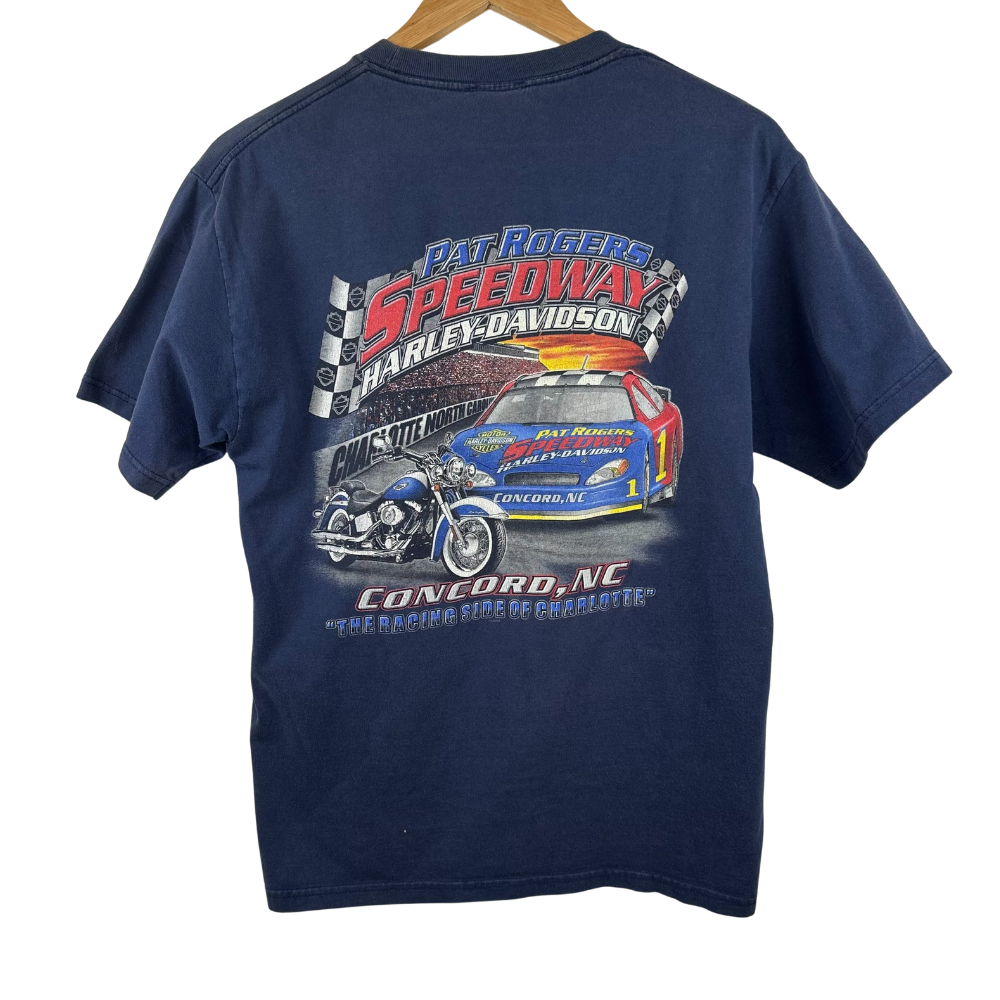 Harley-Davidson Genuine Eagle T-Shirt – Swarovski Custom – M – Navy