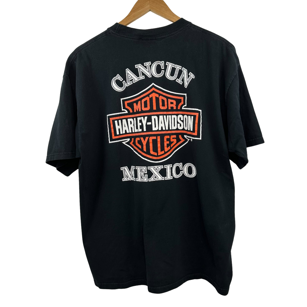 Harley-Davidson Flame Bar & Shield T-Shirt – Swarovski Custom – XL – Black