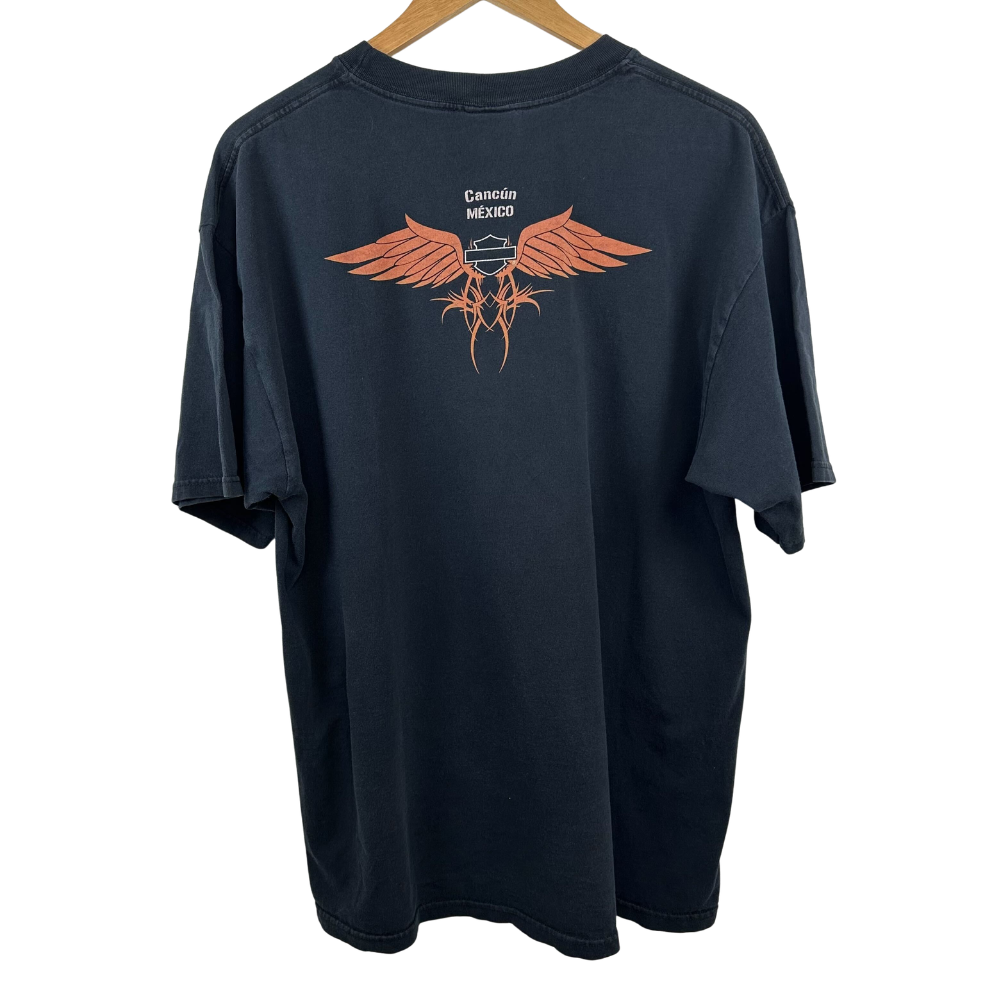 Harley-Davidson Flaming Skull T-Shirt – Swarovski Custom – XL – Black