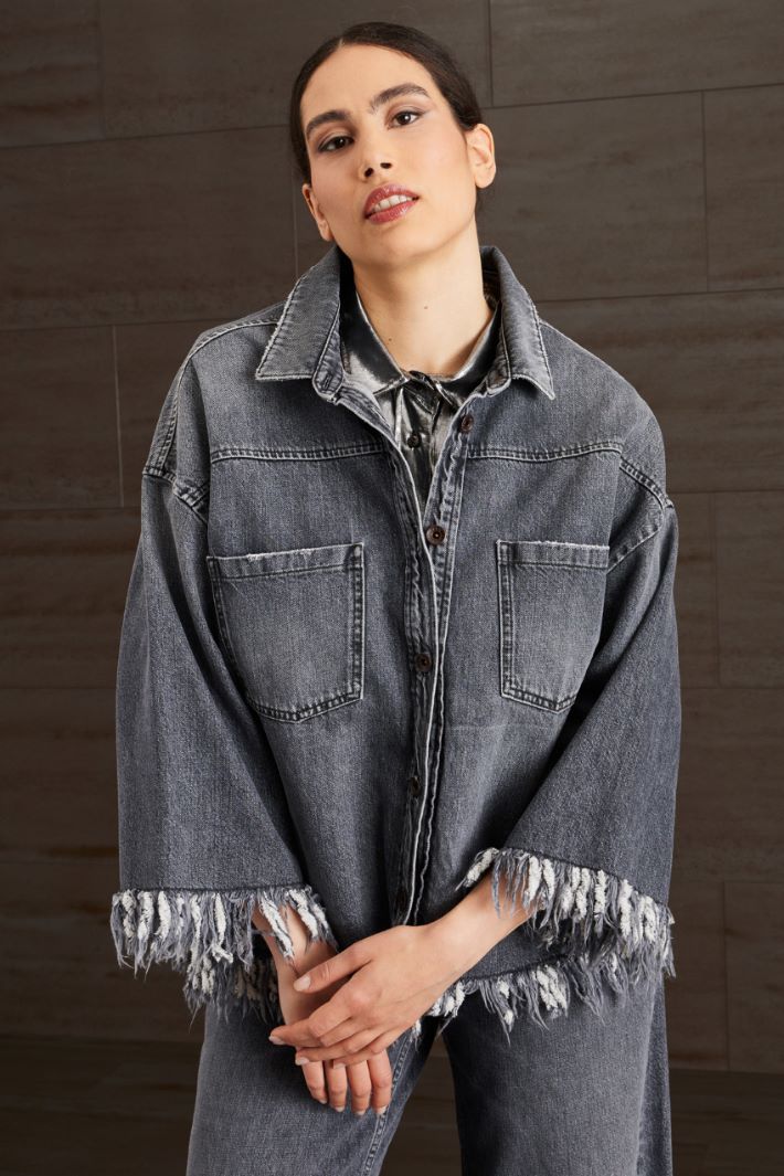 CANARIE Denim jacket with fringes