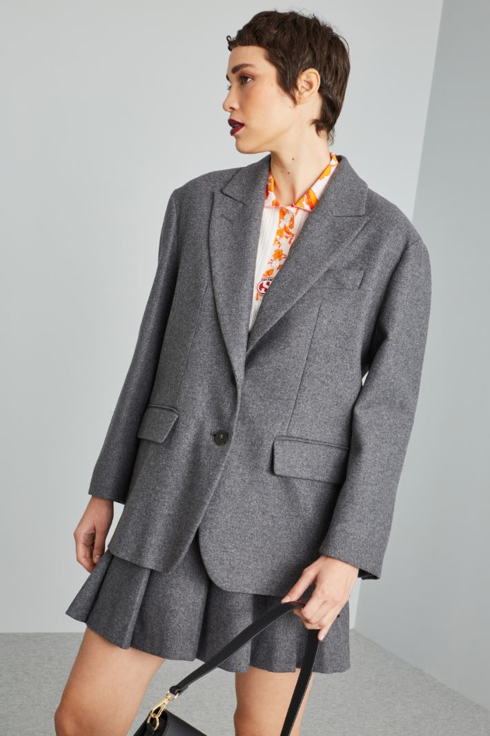 DIFFUSIONETESSILE/INTREND/ADDURRE/Blazer with peak lapels/SLATE GREY