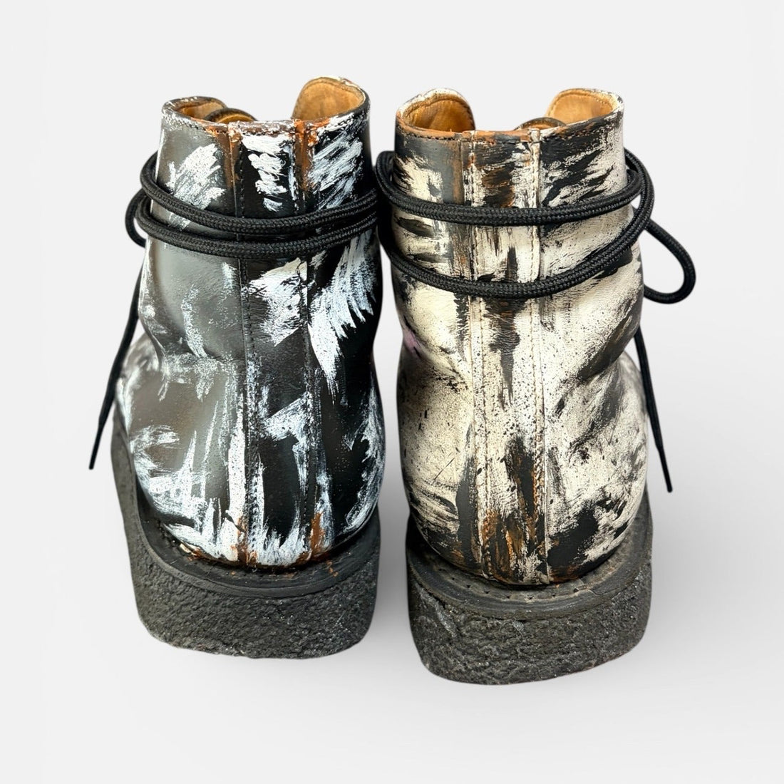 Asymmetrically Repainted Rubber-Sole Shoes
