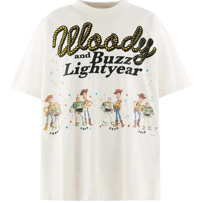 PIXAR_SS T-SHIRT/WOODY&BUZZ / WHT