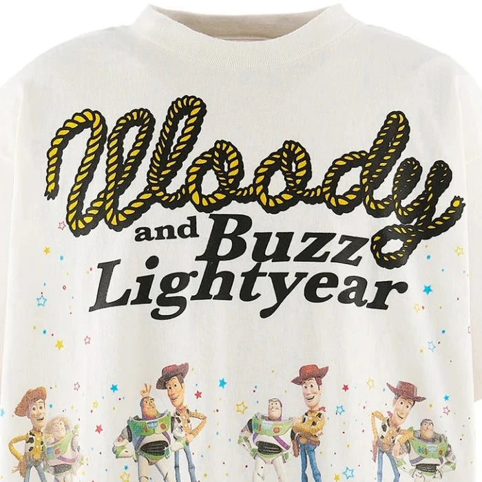 PIXAR_SS T-SHIRT/WOODY&BUZZ / WHT