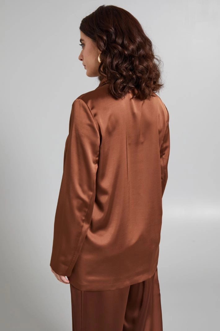 CAPPA Deconstructed satin blazer