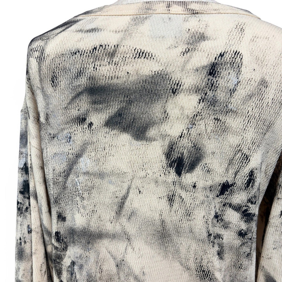 Distressed-Finish Waffle-Knit Long-Sleeve Tee
