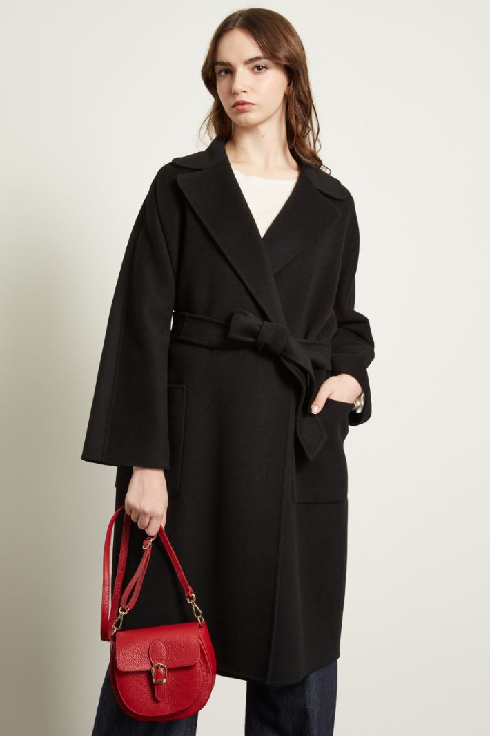 DIFFUSIONETESSILE/INTREND/1SELZ/Double wool coat/Black