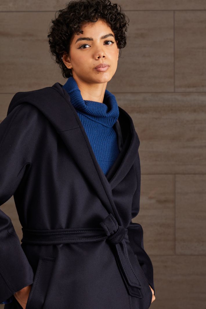 DIFFUSIONETESSILE/INTREND/3WORDS/Drape coat/Night Blue