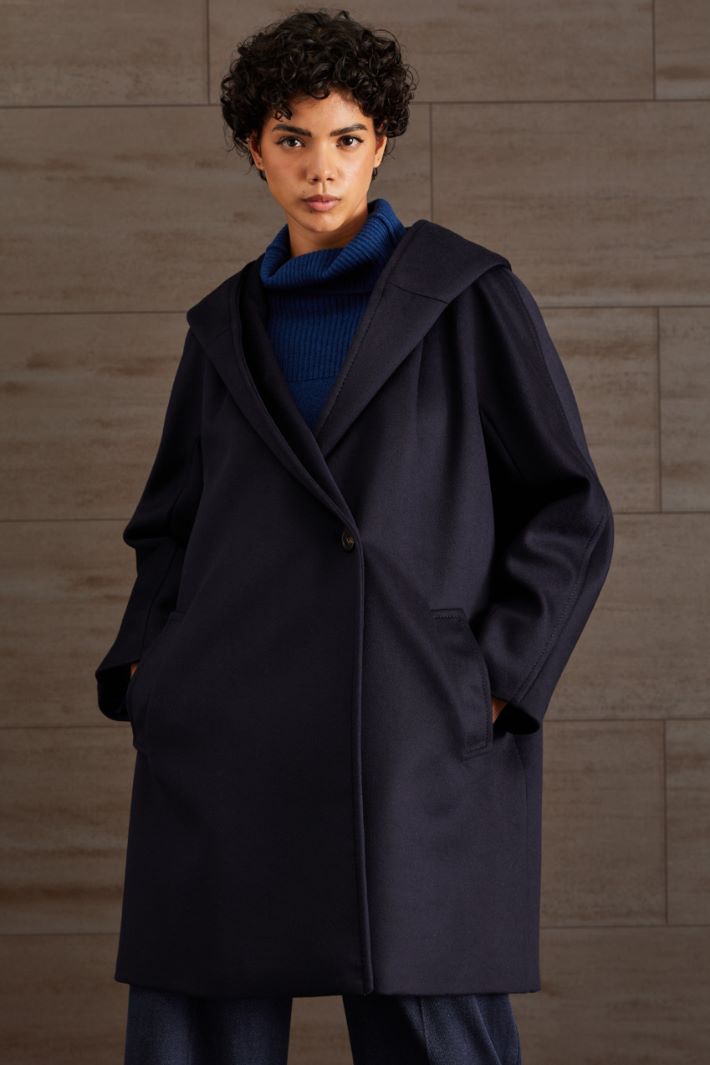 DIFFUSIONETESSILE/INTREND/3WORDS/Drape coat/Night Blue