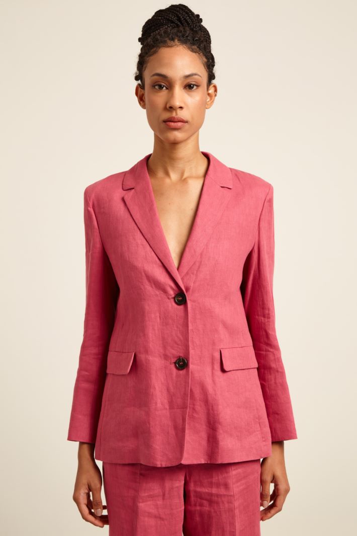 DIFFUSIONETESSILE/INTREND/SOFIA/linen jacket/dark pink