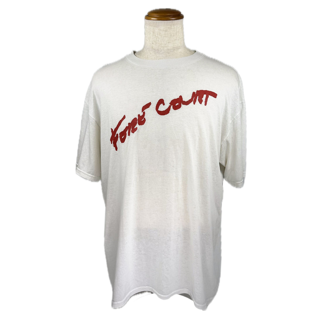 90S HANES HOME COURT SCRIPT LOGO L 正面 HOME COURT 赤スクリプトプリント