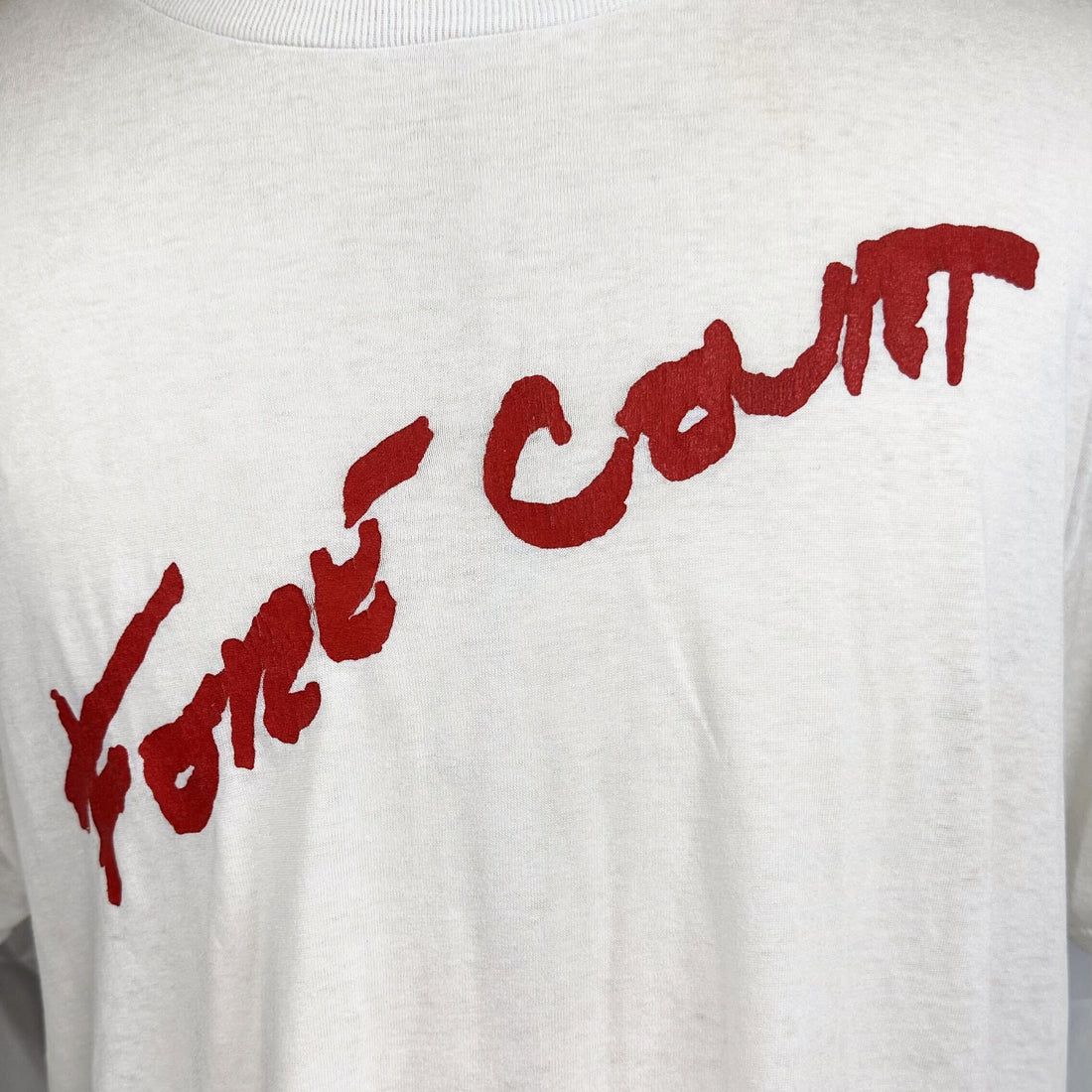 90S HANES HOME COURT SCRIPT LOGO L 胸元プリント アップ