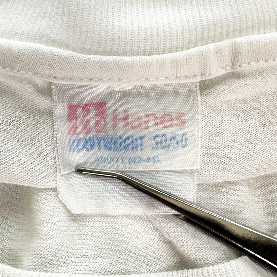 90S HANES HOME COURT SCRIPT LOGO L Hanes HEAVYWEIGHT 50/50 ネックタグ