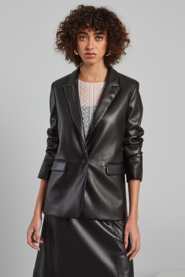 FOX Faux leather blazer