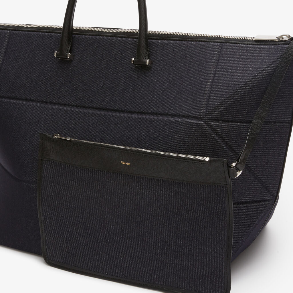 Denim Polyhedral Weekender Travel Bag