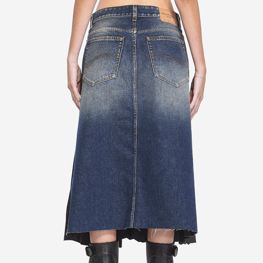 Pleated hybrid skirt