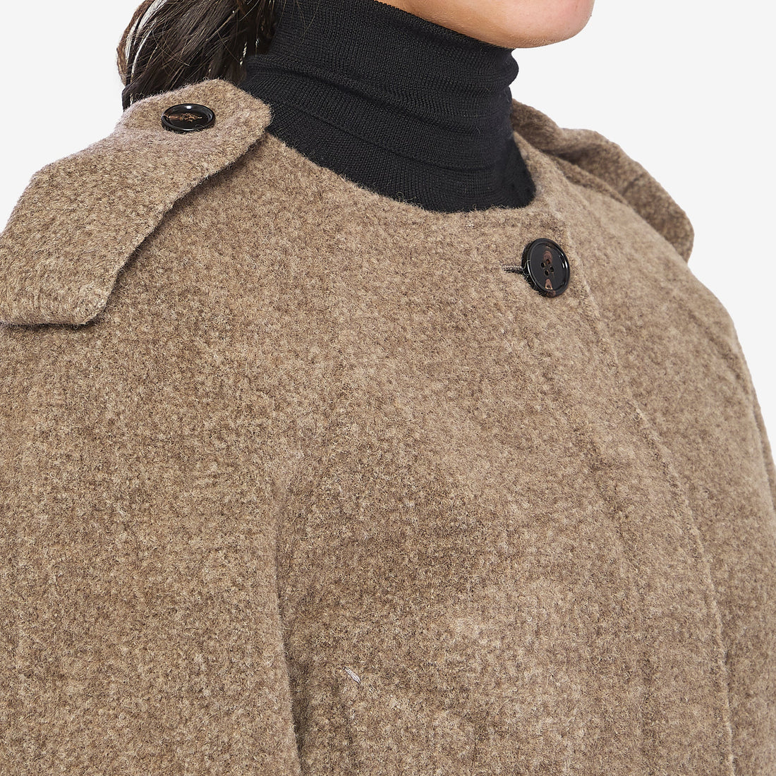 Wool-blend jacket with scarf