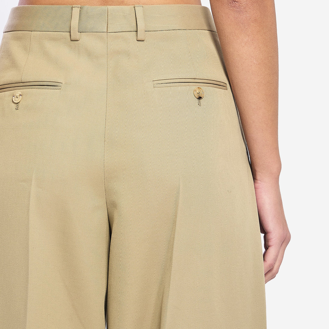 Pleated cotton trousers