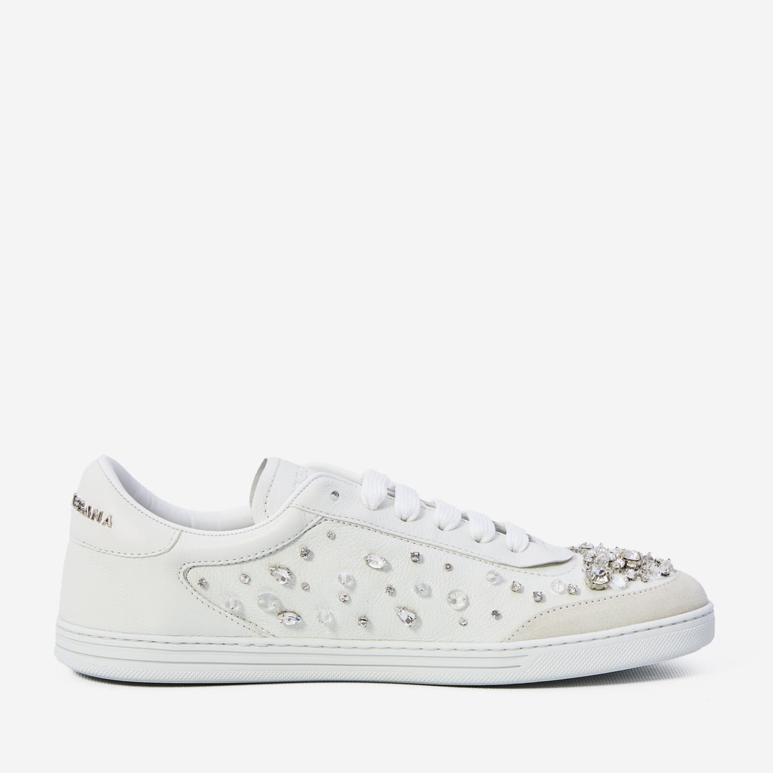 Sneakers embellished with rhinestones