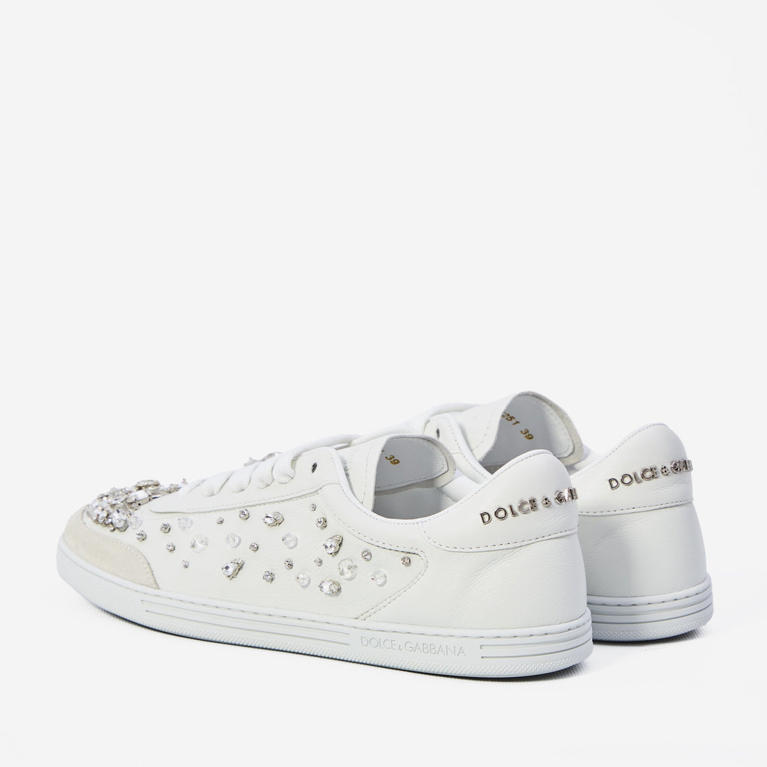 Sneakers embellished with rhinestones
