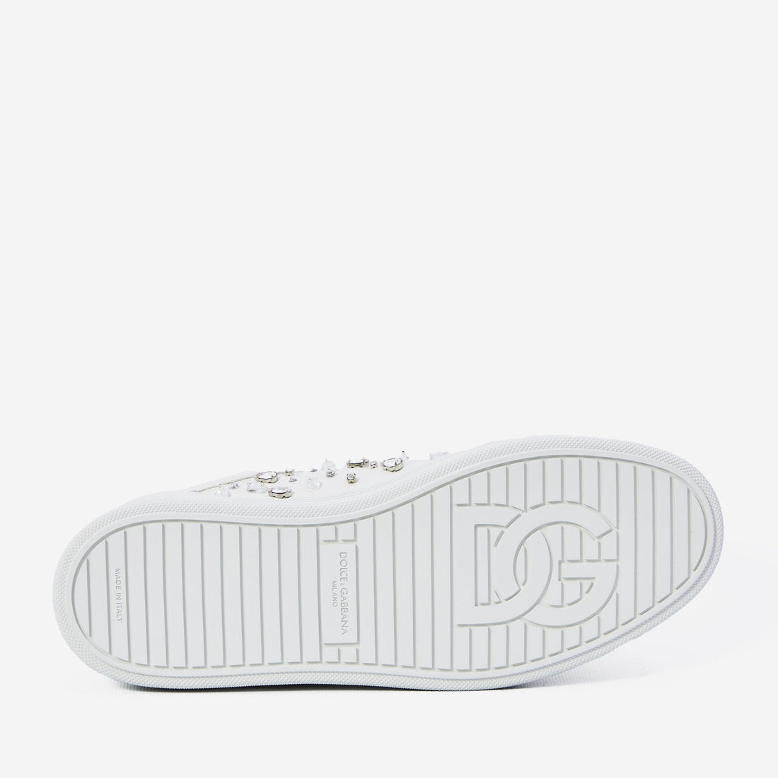 Sneakers embellished with rhinestones