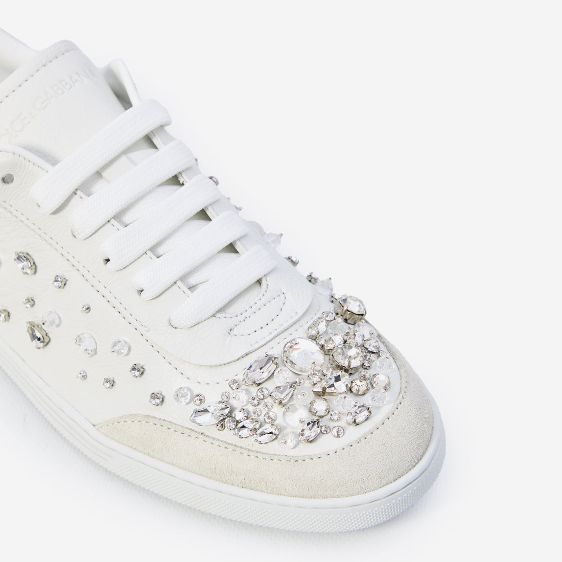 Sneakers embellished with rhinestones