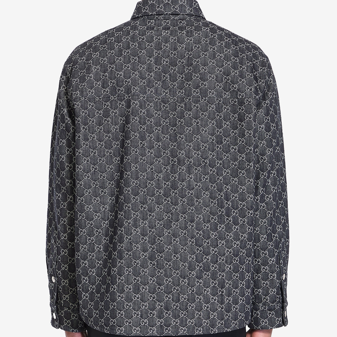 Reversible wool and GG denim shirt