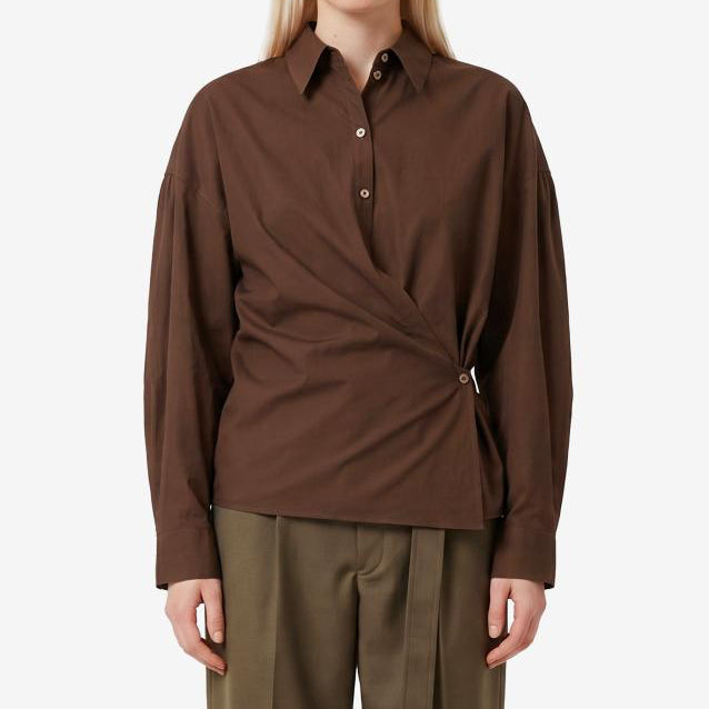 Straight collar Twisted shirt