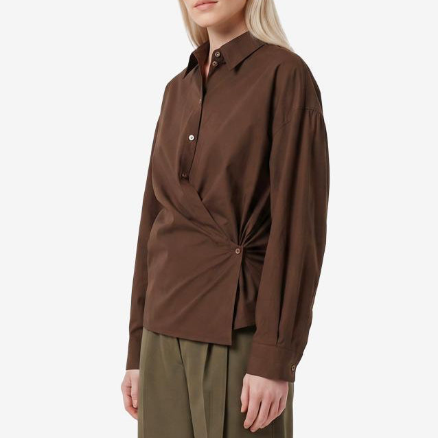 Straight collar Twisted shirt