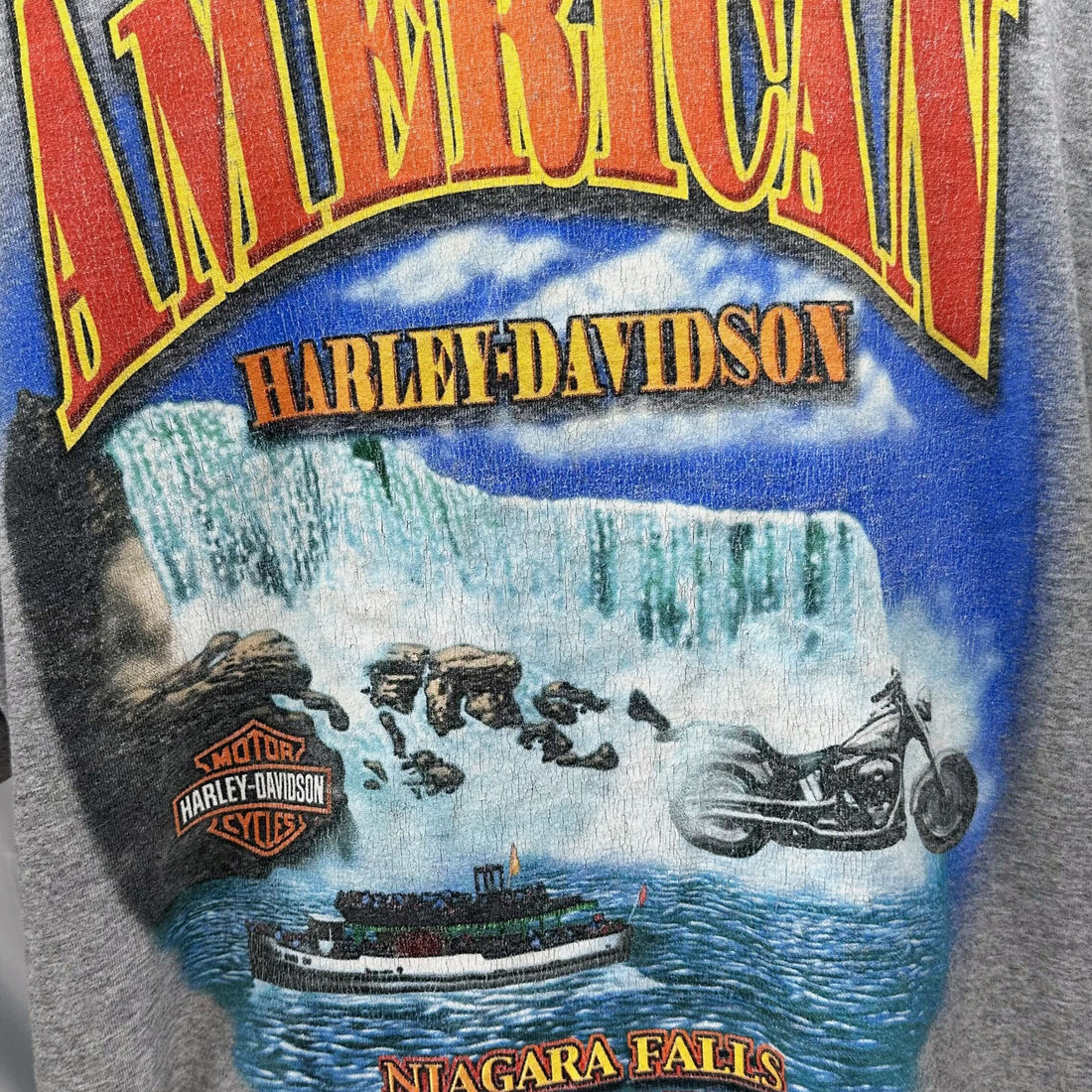 AMERICAN HARLEY-DAVIDSON NIAGARA FALLS NEW YORK 2XL 背面プリント アップ
