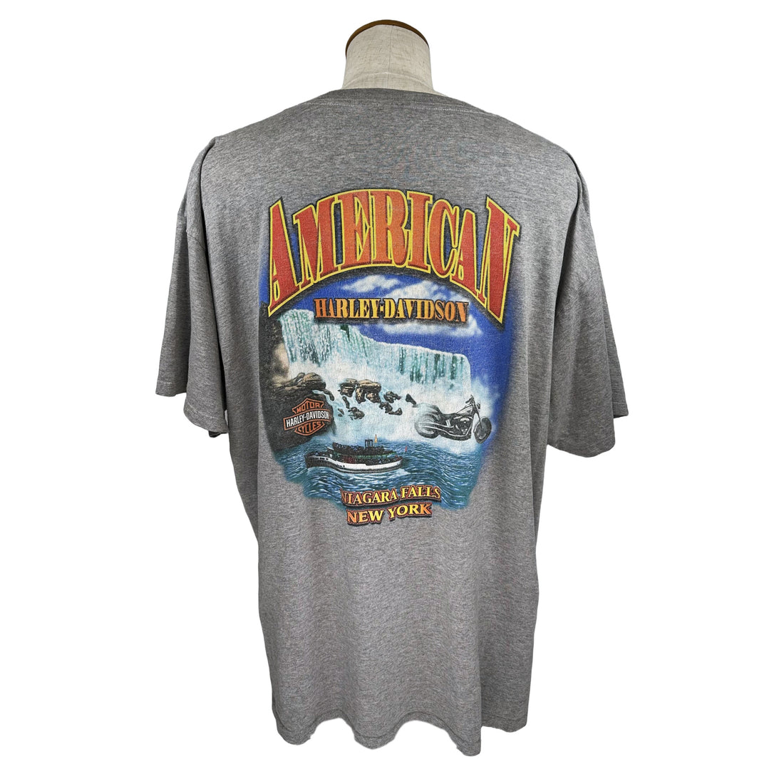 AMERICAN HARLEY-DAVIDSON NIAGARA FALLS POCKET TEE 2XL 背面 ナイアガラ プリント