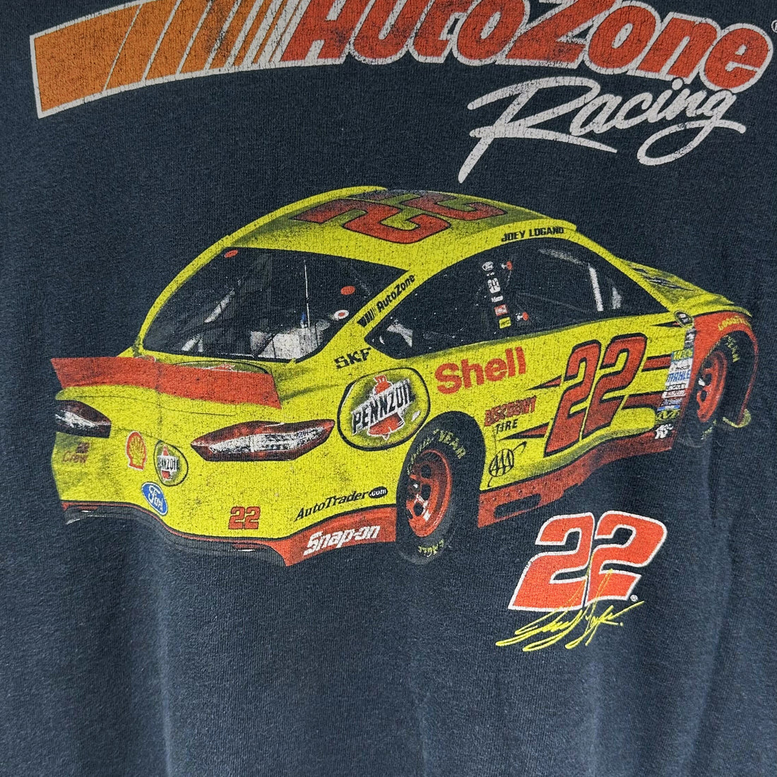 AUTOZONE RACING JOEY LOGANO #22 XL 背面プリント アップ