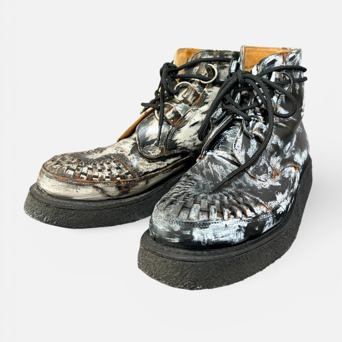 Asymmetrically Repainted Rubber-Sole Shoes