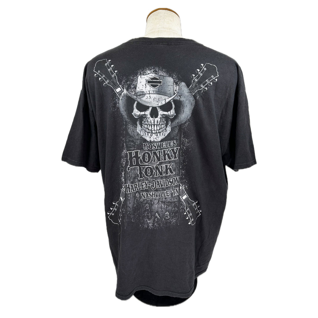 BOSWELLS HONKY TONK HARLEY-DAVIDSON NASHVILLE SKULL 2XL 背面 Honky Tonk プリント