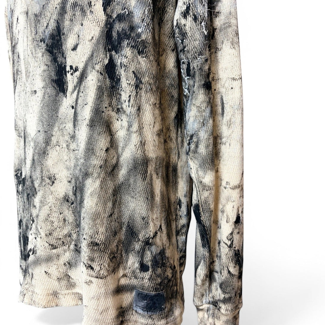 Distressed-Finish Waffle-Knit Long-Sleeve Tee
