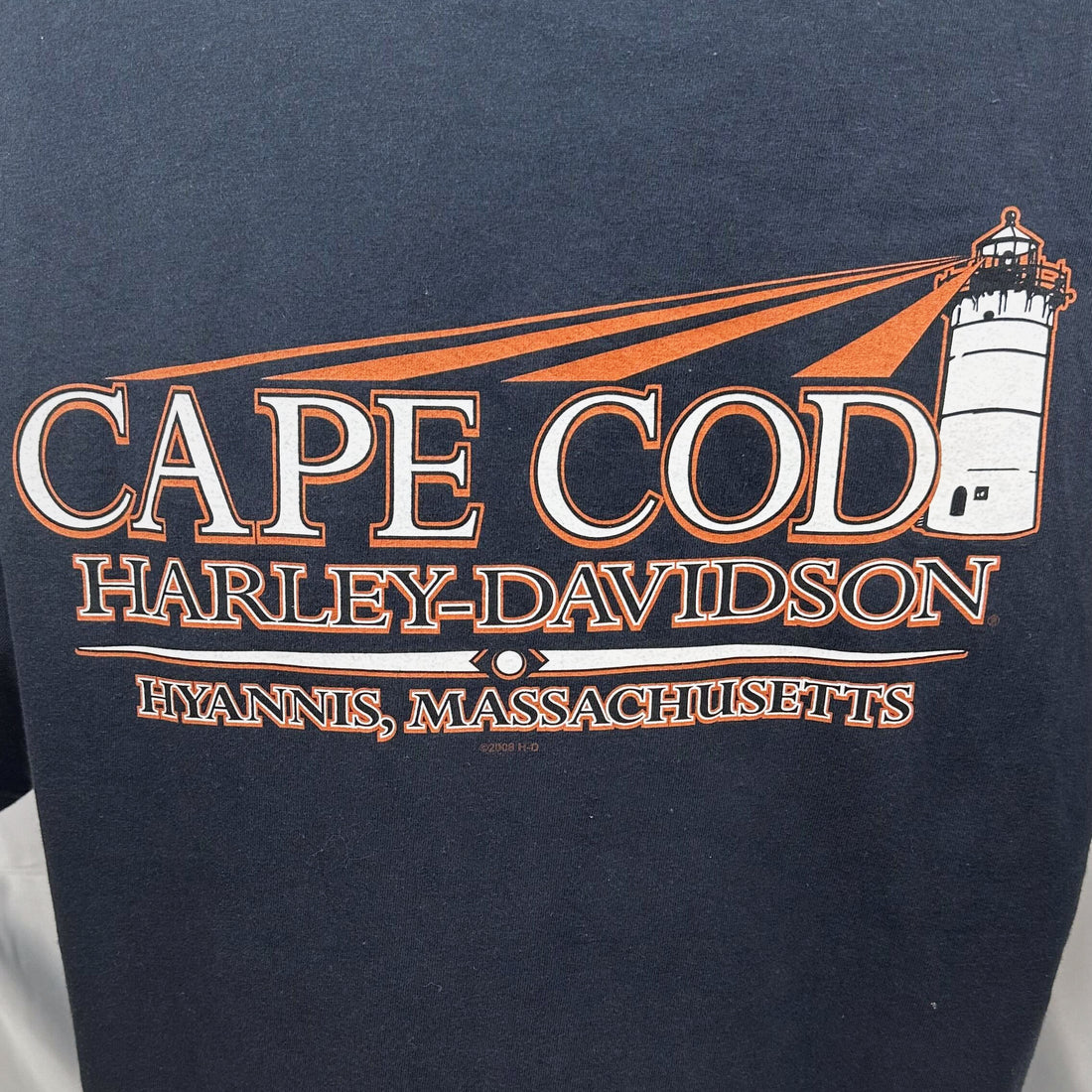 CAPE COD HARLEY-DAVIDSON HYANNIS MA LIGHTHOUSE XL 背面プリント アップ