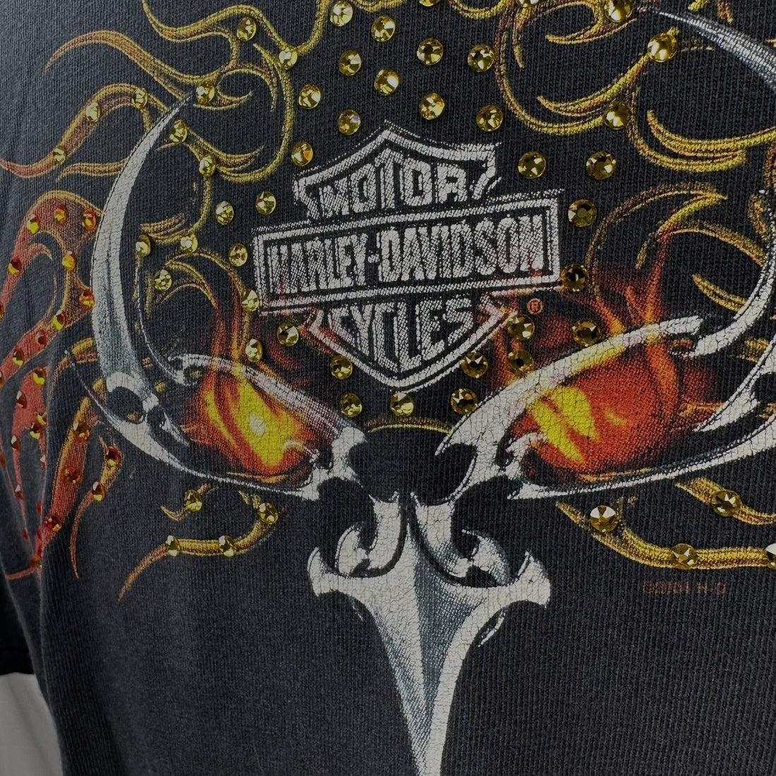 CHATTAHOOCHEE HARLEY-DAVIDSON COLUMBUS GA FLAME EYES XL ラインストーン ディテール
