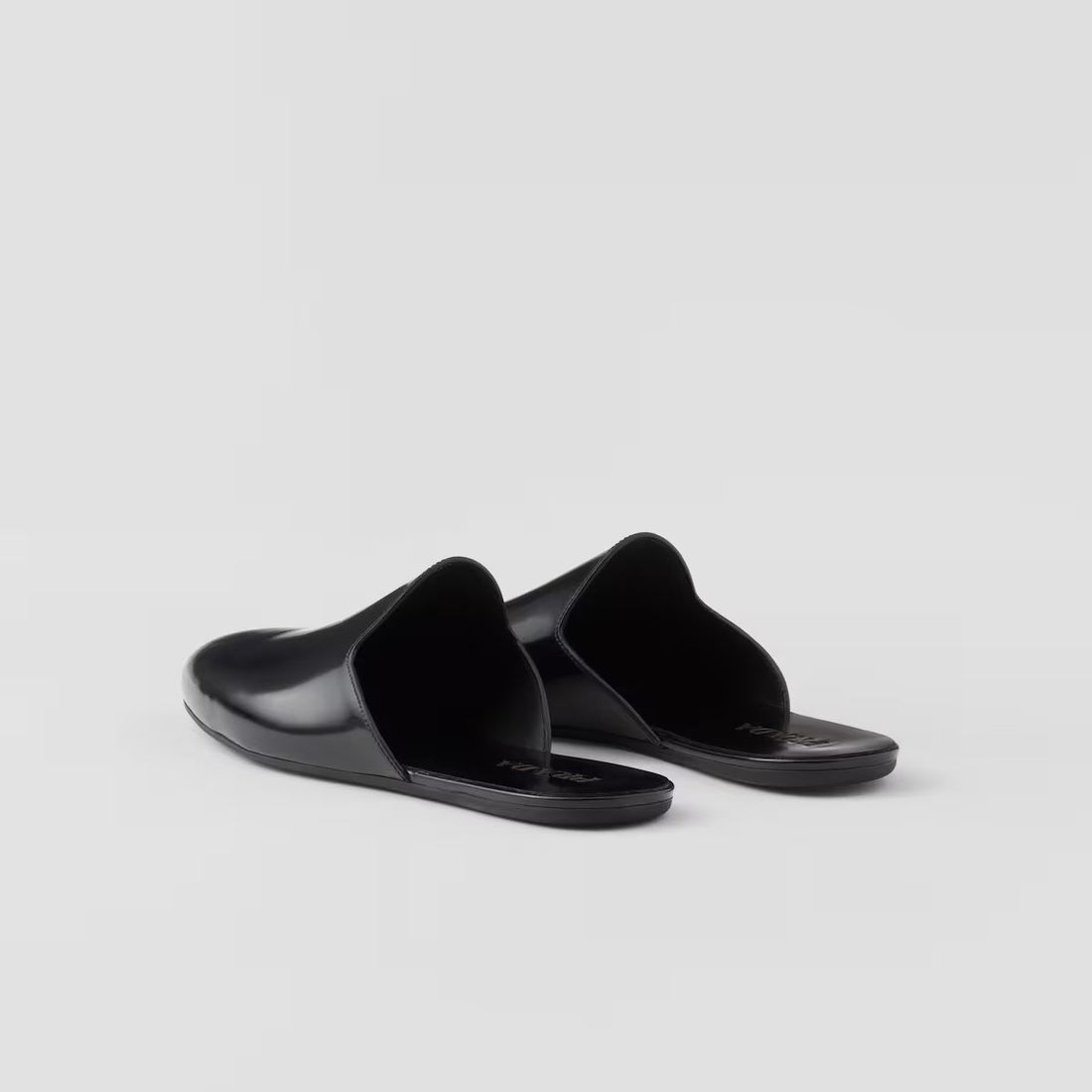 PRADA BRUSHED LEATHER SLIPPERS SIZE 8 BLACK