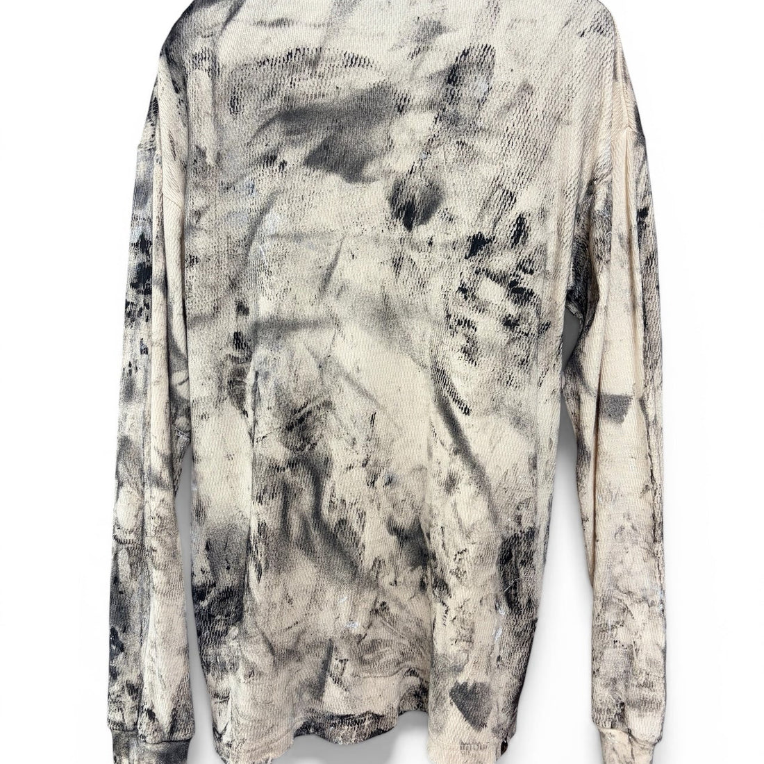Distressed-Finish Waffle-Knit Long-Sleeve Tee