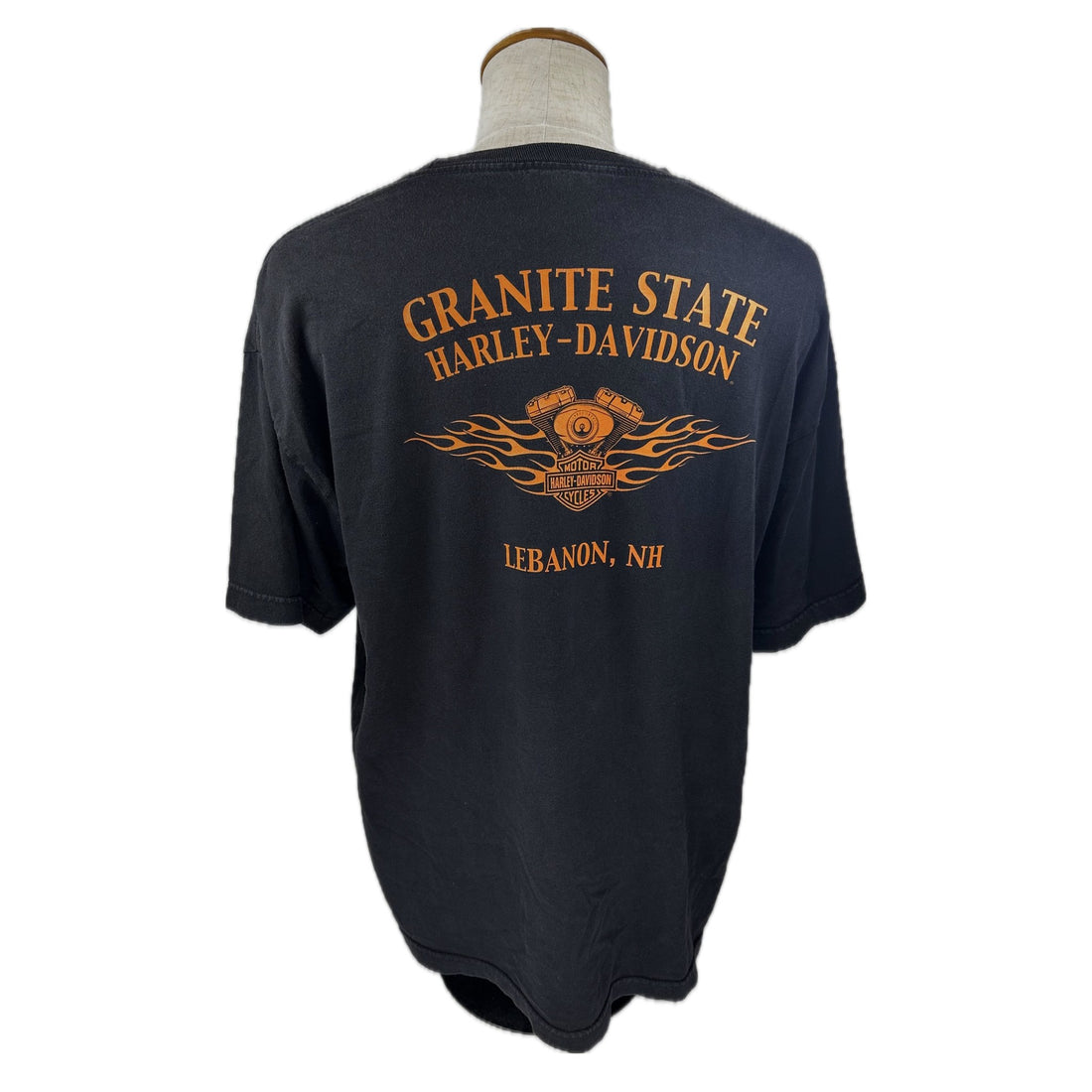 GRANITE STATE HARLEY-DAVIDSON LEBANON NH SKULL XL 背面 GRANITE STATE プリント