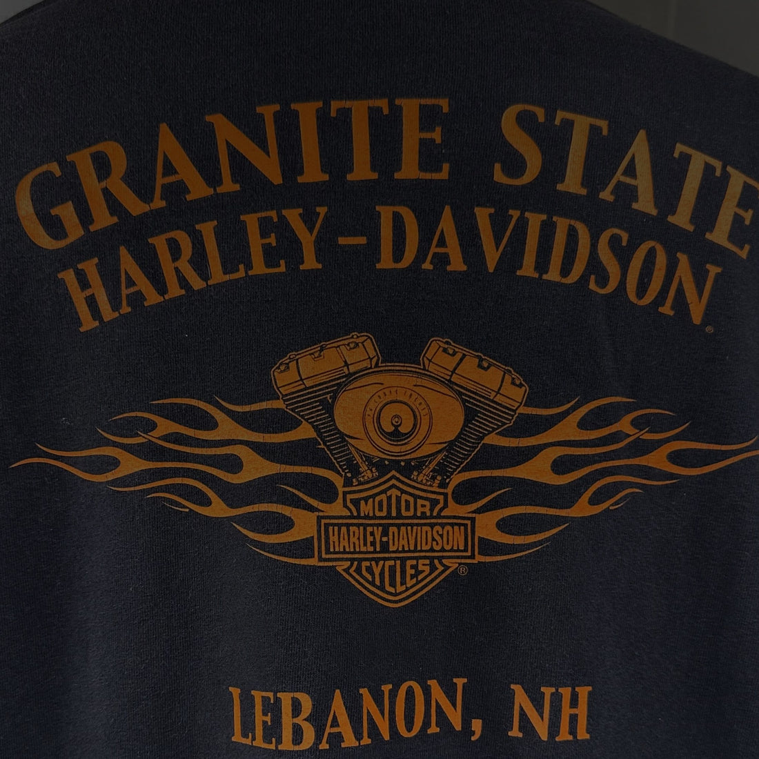 GRANITE STATE HARLEY-DAVIDSON LEBANON NH SKULL XL 背面プリント アップ
