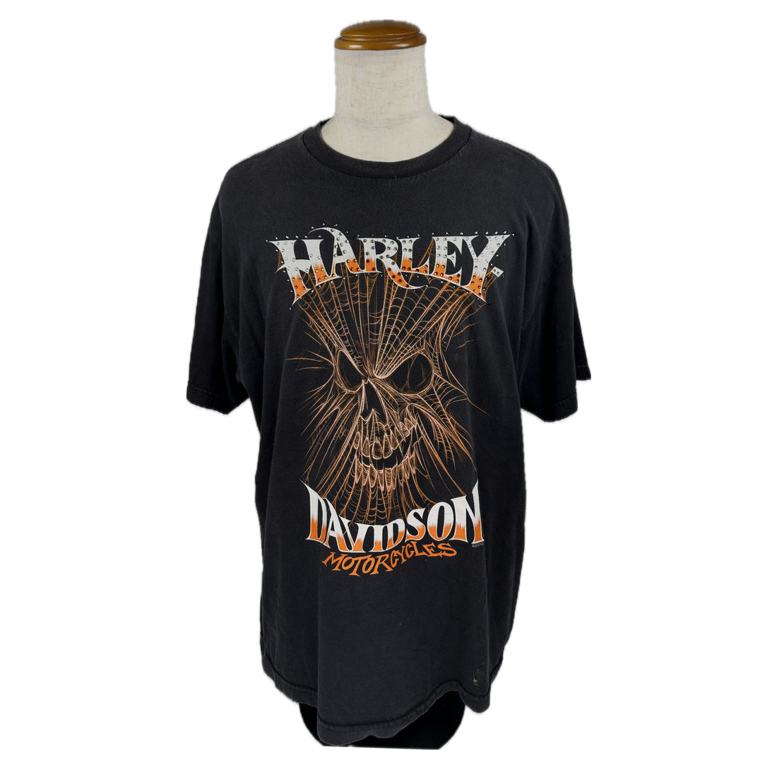 GRANITE STATE HARLEY-DAVIDSON LEBANON NH SPIDER SKULL XL 正面 スパイダースカル プリント