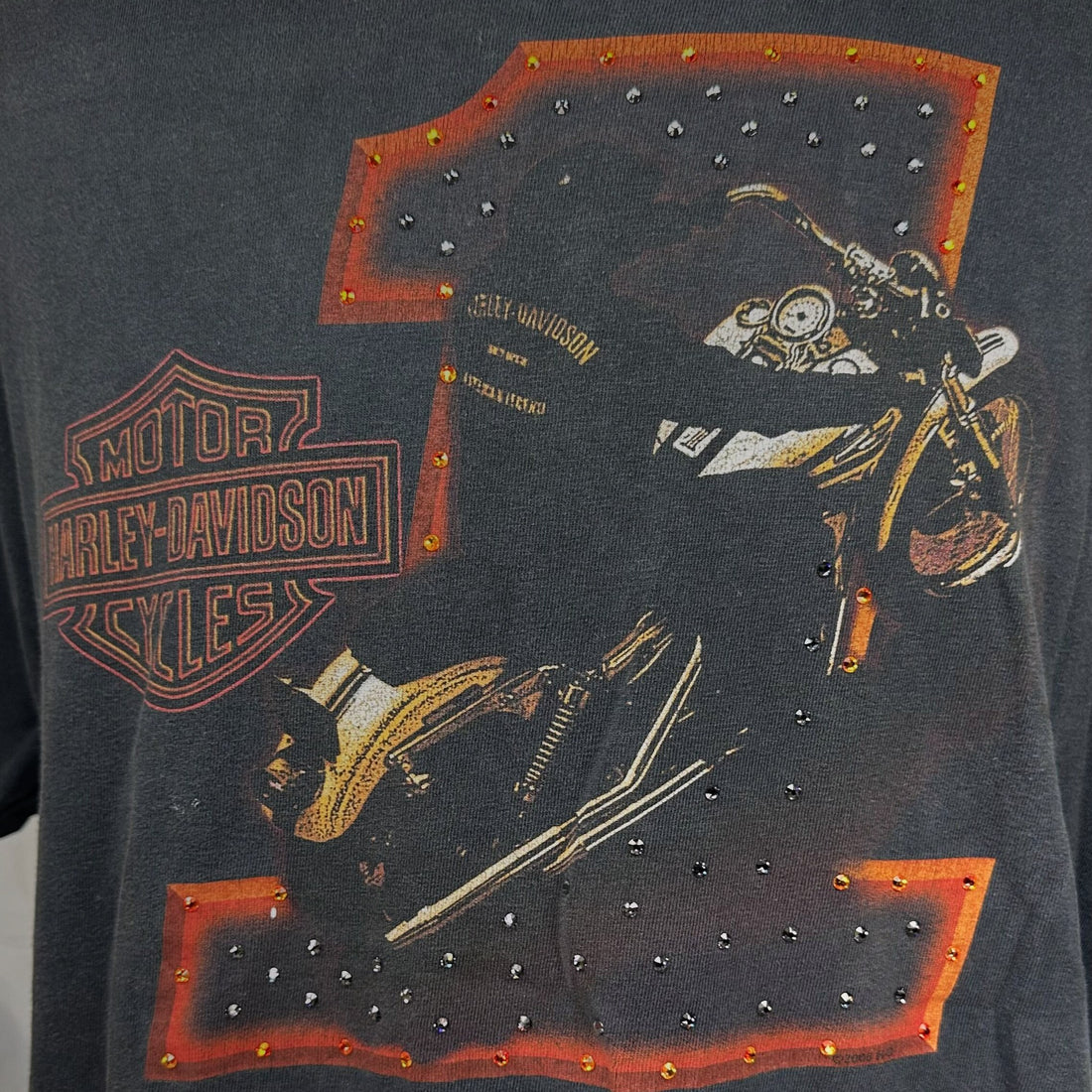 HARLEY-DAVIDSON BARCELONA SPAIN XL 胸元プリント アップ